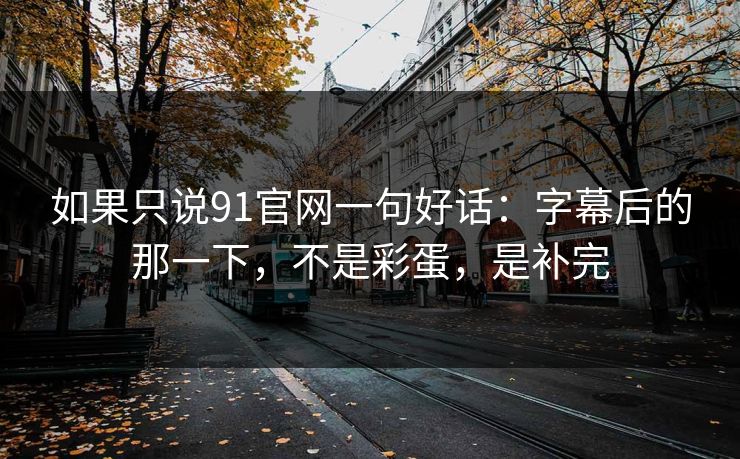 如果只说91官网一句好话：字幕后的那一下，不是彩蛋，是补完