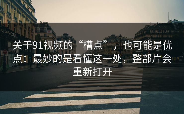 关于91视频的“槽点”，也可能是优点：最妙的是看懂这一处，整部片会重新打开