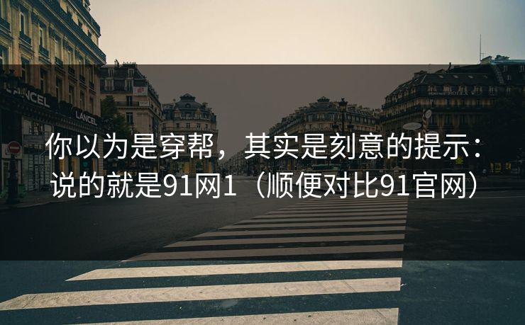 你以为是穿帮，其实是刻意的提示：说的就是91网1（顺便对比91官网）