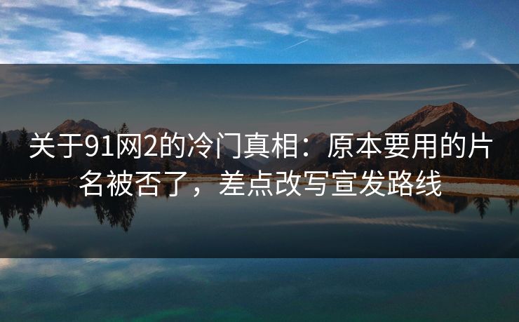 关于91网2的冷门真相：原本要用的片名被否了，差点改写宣发路线