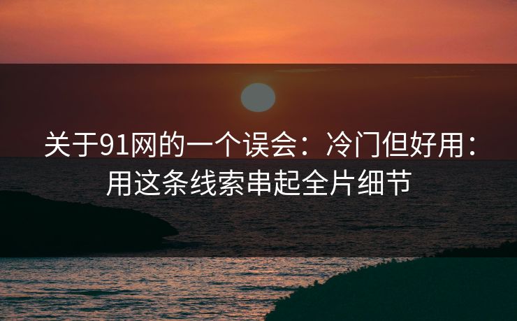 关于91网的一个误会:冷门但好用:用这条线索串起全片细节 关于91网的一个误会:冷门但好用:用这条线索串起全片细节